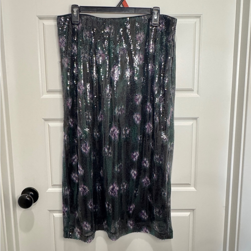 Scoop Set Two Pieces Tank Top And Pencil Skirt Sequins Large Glam NYE Party - Picture 6 of 8